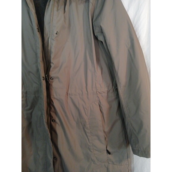 LL Beam New Parka Womens Coat Taupe/Brown Lined Hooded Size Large Brown Fur Hood - Picture 4 of 16